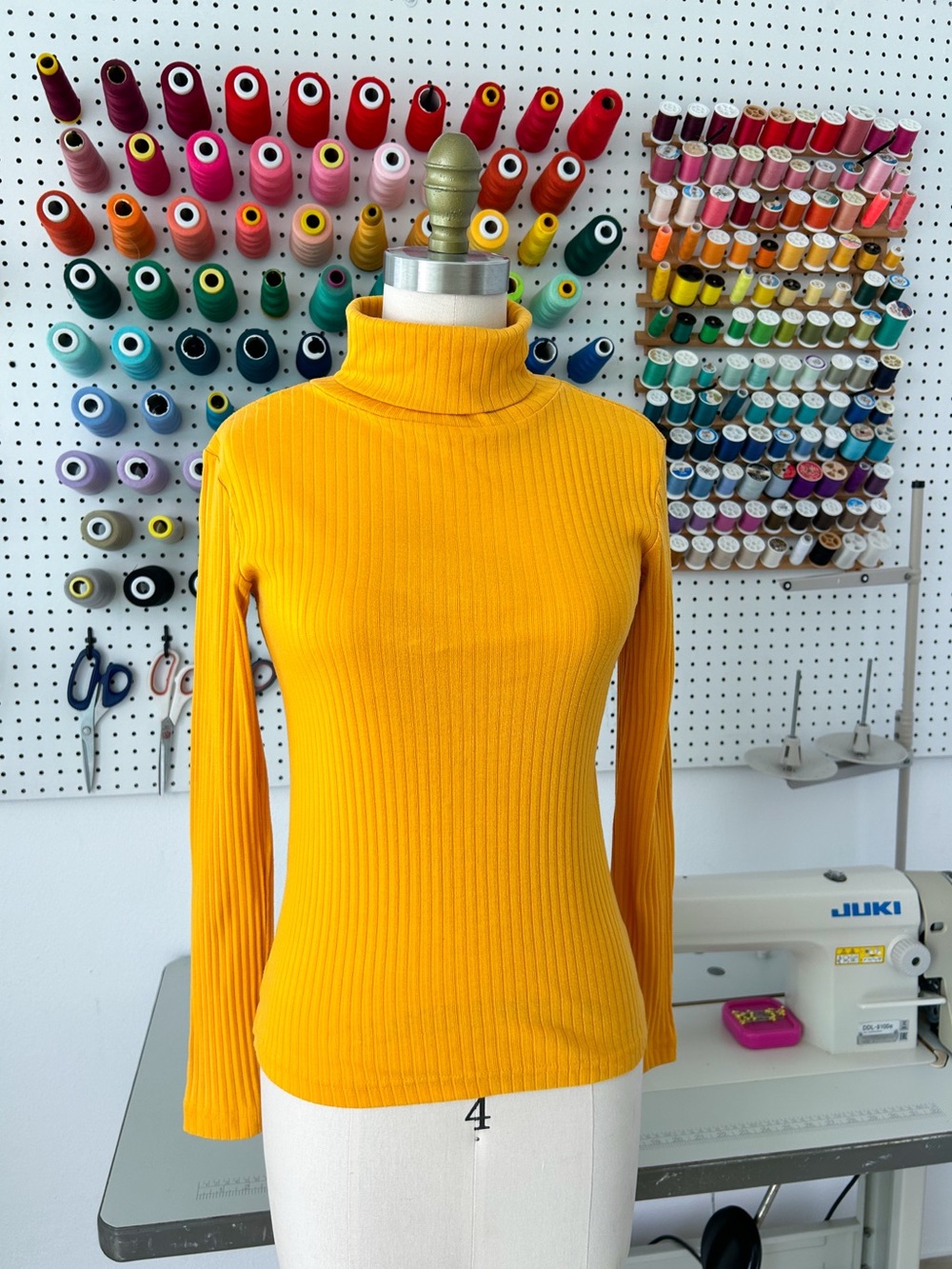 Women's Ribbed Turtleneck Sweater - Yellow